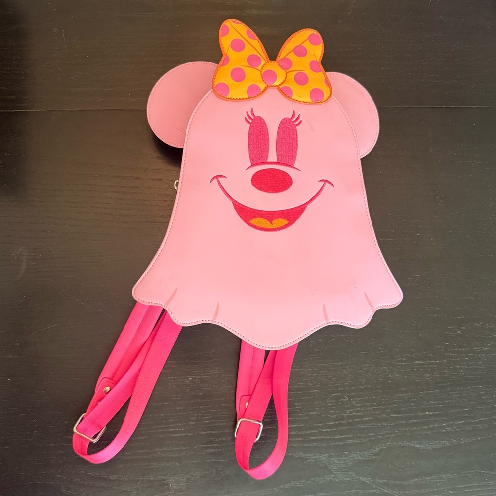 Loungefly Disney Minnie Pastel Ghost Glow Mini Backpack EUC